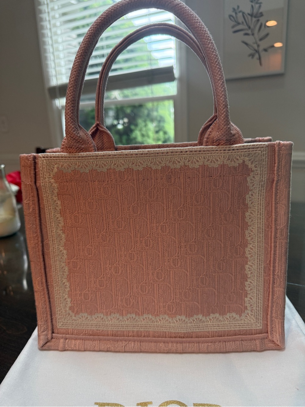 Pink Embroidered Book Tote - Dior - Picture 5 of 11
